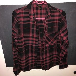Plaid Red and Black Flannel